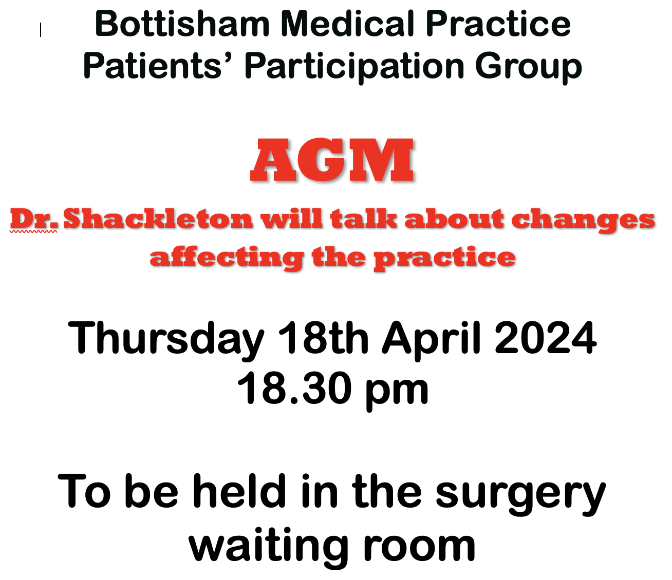 Bottisham Medical Practice AGM